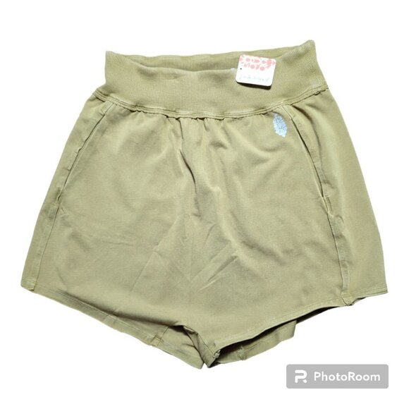 Free People Movements Women's Hot Shorts Size Small Color Khaki - Picture 1 of 9